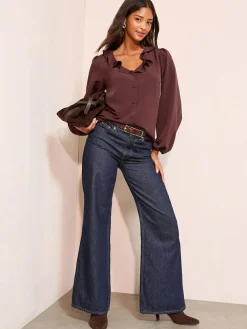 Friends Like These Long Sleeve Button Front Ruffle Blouse^Women Blouses & Shirts