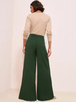 New Friends Like These Adjustable Waist Premium Wide Leg Trousers Green