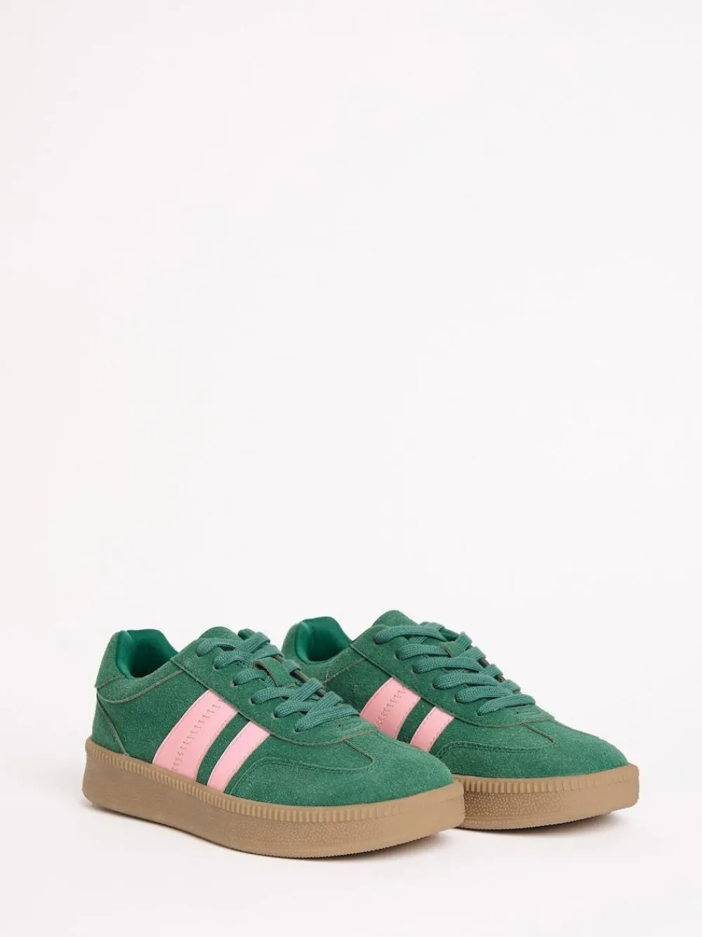 Online Friends Like These Green Standard Fit Lace Up Retro Gumsole Sports Trainers