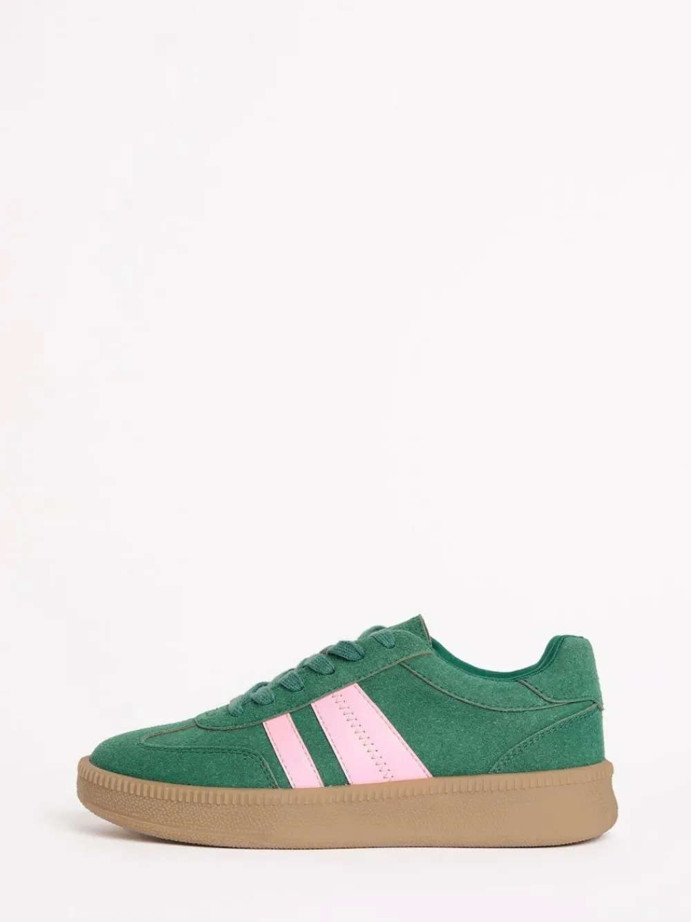 Online Friends Like These Green Standard Fit Lace Up Retro Gumsole Sports Trainers