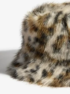 Sale Friends Like These Faux Fur Bucket Hat Leopard Print