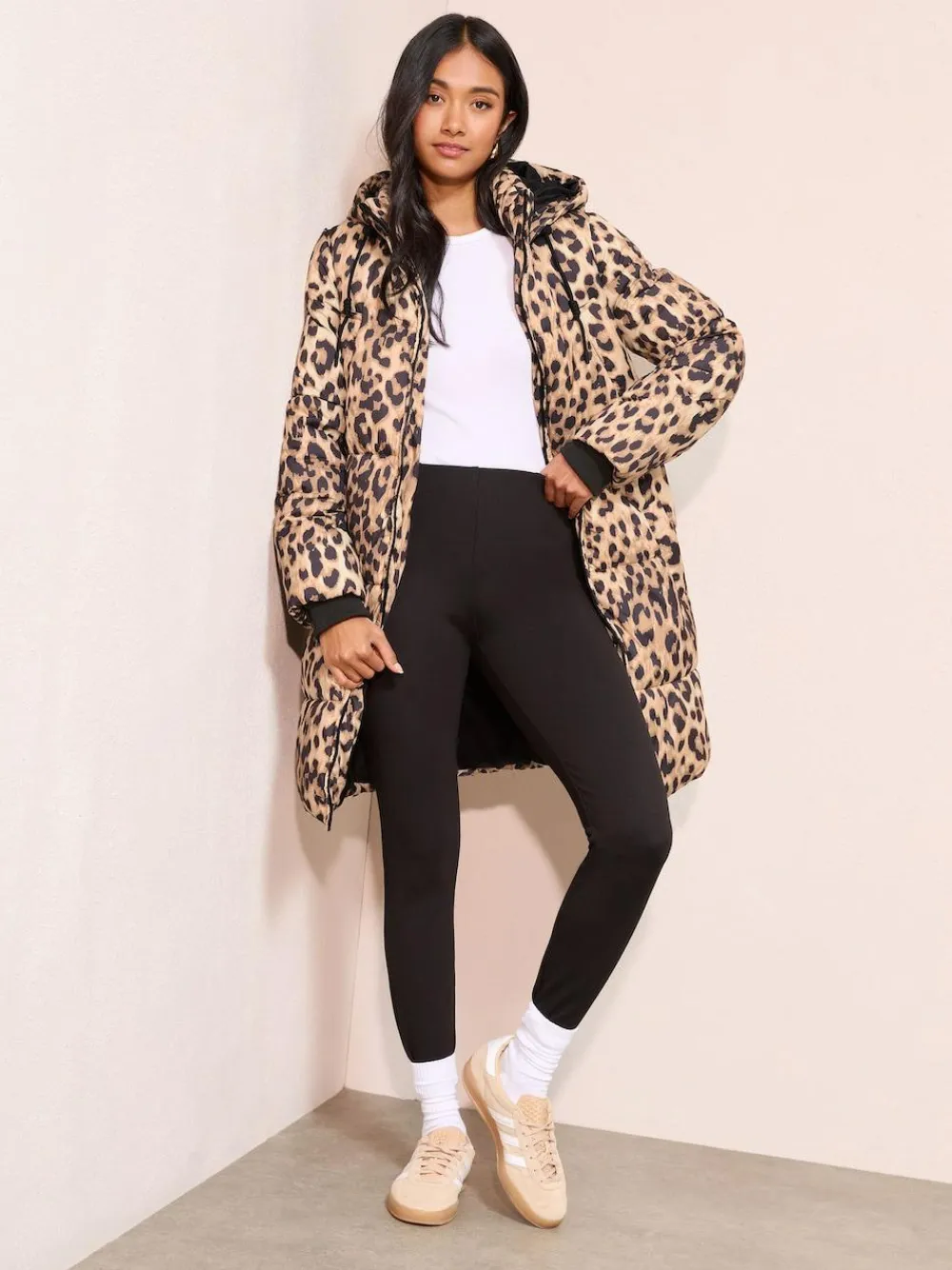 Friends Like These Leopard Printed Mid Length Puffer Coat^Women Coats & Jackets|Coats & Jackets