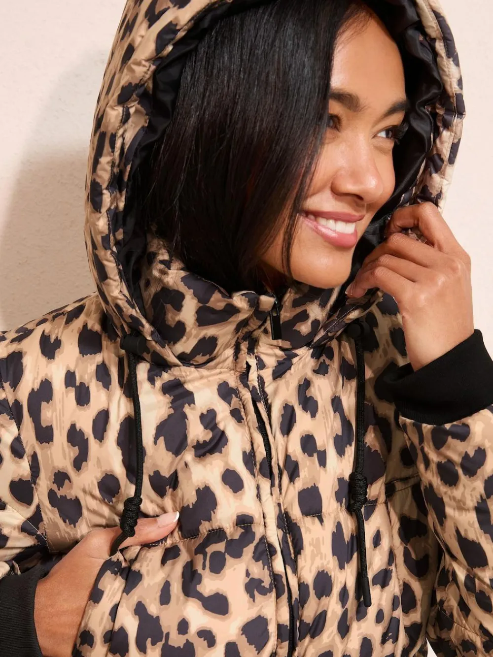 Friends Like These Leopard Printed Mid Length Puffer Coat^Women Coats & Jackets|Coats & Jackets