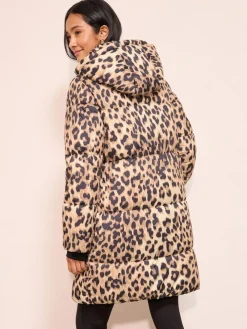 Friends Like These Leopard Printed Mid Length Puffer Coat^Women Coats & Jackets|Coats & Jackets