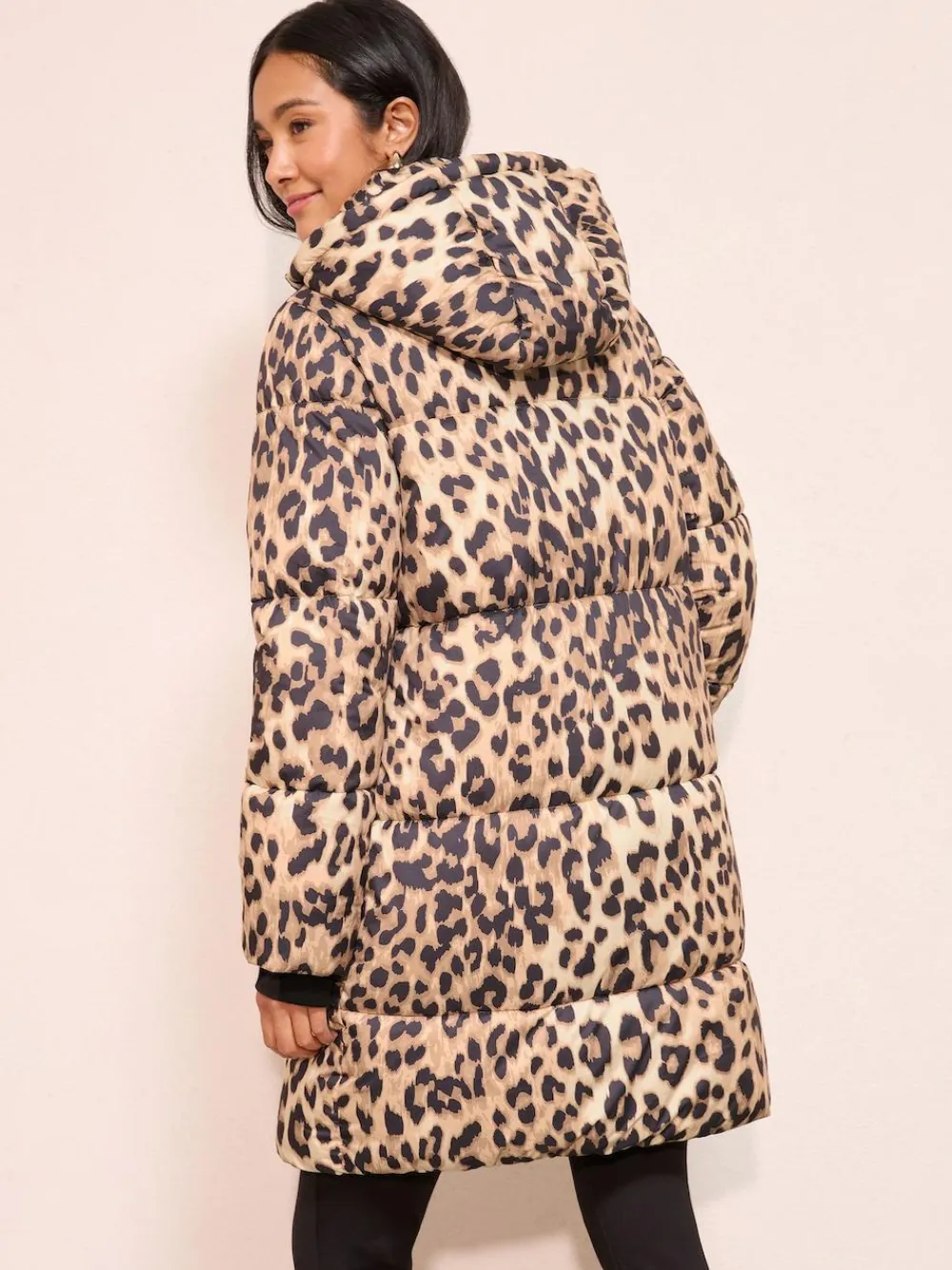Friends Like These Leopard Printed Mid Length Puffer Coat^Women Coats & Jackets|Coats & Jackets