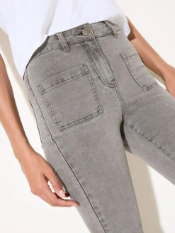 Friends Like These Light Grey High Waist Pocket Flare Jeans^Women Jeans|Jeans