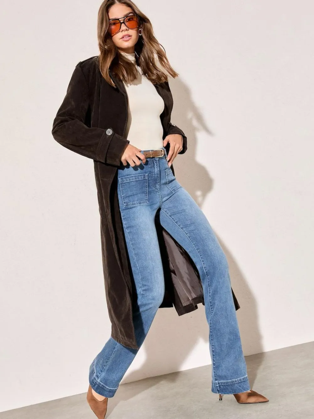 Friends Like These Mid Blue High Waist Pocket Flare Jeans^Women Jeans|Jeans