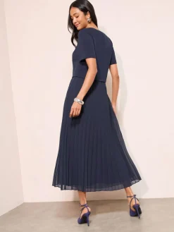 Friends Like These Petite Button Down 2-In-1 Pleated Dress^Women Occasion Dresses|Midi Dresses