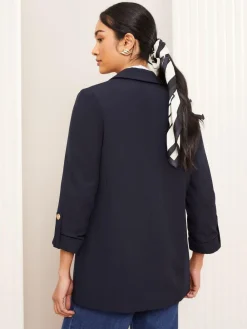 Friends Like These Petite Edge to Edge Tailored Sleeve Detail Blazer^Women Coats & Jackets|Coats & Jackets