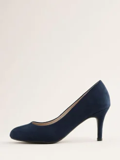 Friends Like These Standard Fit Low Stiletto Heel Round Toe Faux Suede Court Shoes^Women Heels