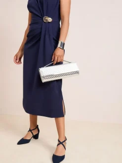 Friends Like These Wide Fit Block Heel Cross Strap Court Shoes^Women Heels|Wide Fit & Extra Wide Fit