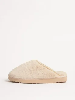 Friends Like These Supersoft Embroidered Tape Faux Fur Nightwear Mule Slippers^Women Slippers