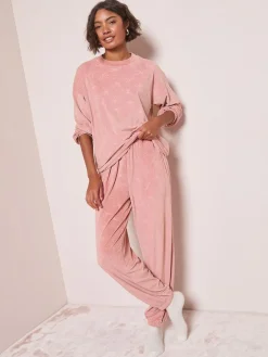 Outlet Friends Like These Pink Bow Embossed Long Sleeve Pyjamas