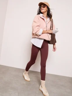 Friends Like These Half Zip Borg Fleece Sweatshirt Pink