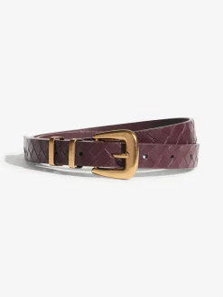 Sale Friends Like These Belts 3 Pack Snake Print, Burgandy and Black