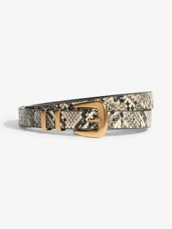 Sale Friends Like These Belts 3 Pack Snake Print, Burgandy and Black
