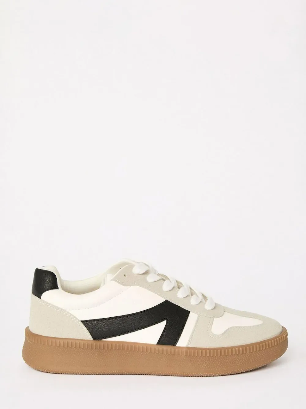 Friends Like These White Black Standard Fit Lace Up Retro Gumsole Sports Trainers^Women Sneakers