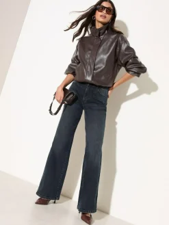 Outlet Friends Like These X Lucy Mecklenburgh Blue Black Denim Everyday Wide Leg Jeans