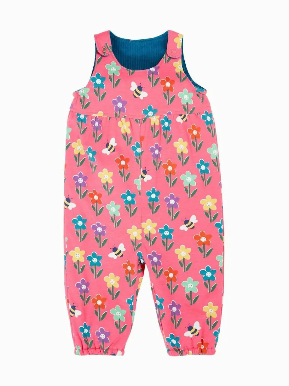 Frugi Blue Helen Reversible Dungarees^ Rompers & Overalls|Jumpsuits & Playsuits