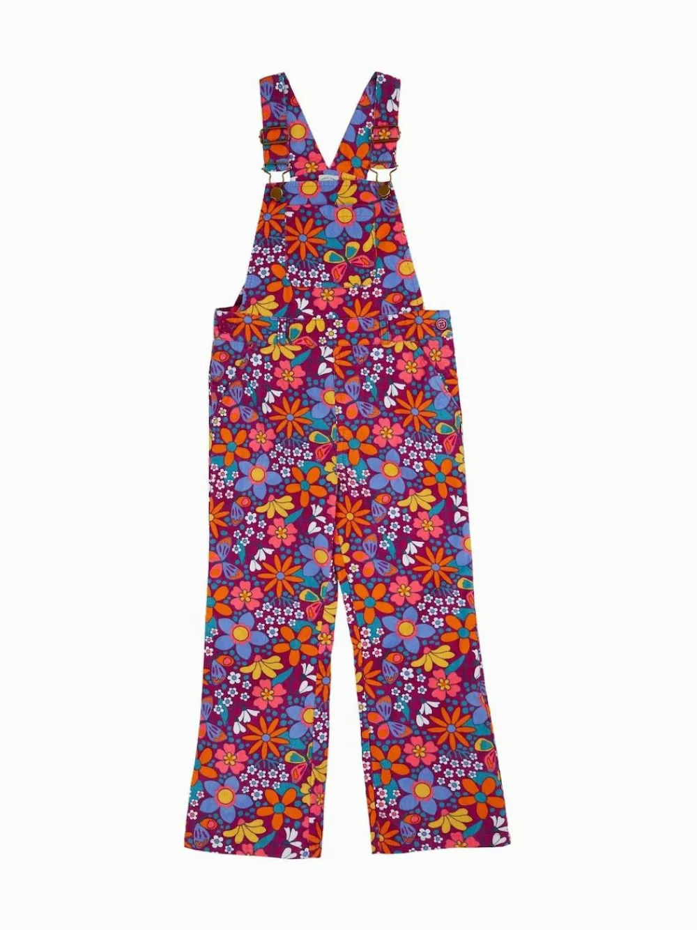 Frugi Purple Frida Flared Dungaree^ Jumpsuits & Playsuits