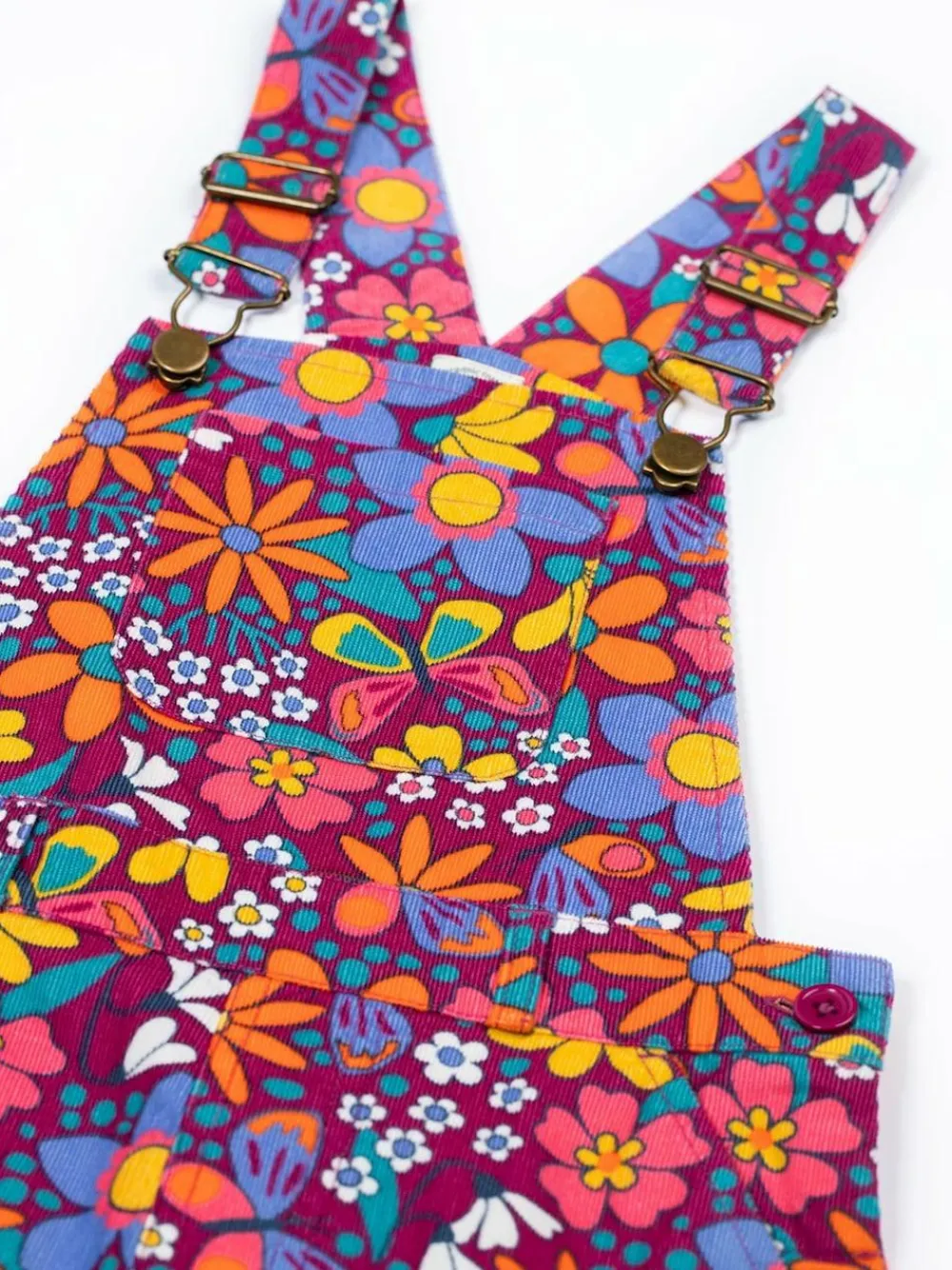 Frugi Purple Frida Flared Dungaree^ Jumpsuits & Playsuits