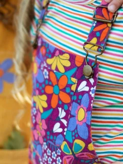 Frugi Purple Frida Flared Dungaree^ Jumpsuits & Playsuits