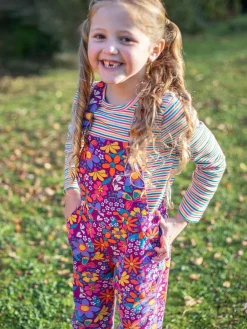 Frugi Purple Frida Flared Dungaree^ Jumpsuits & Playsuits