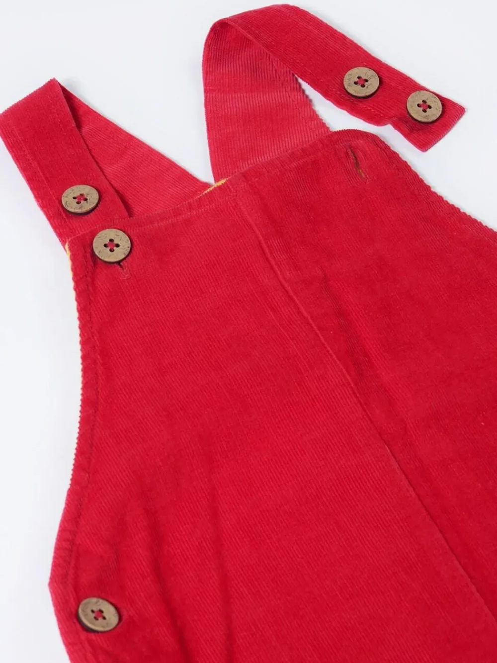 Frugi Red Christmas Cory Cord Dungaree^BOY Dungarees
