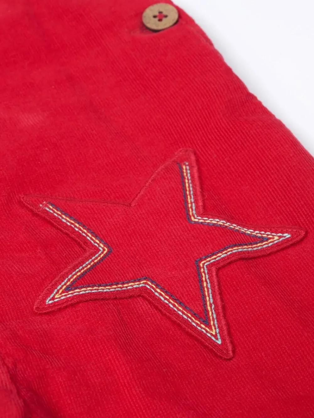 Frugi Red Christmas Cory Cord Dungaree^BOY Dungarees