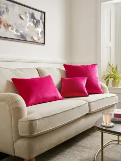 Next Fuchsia Pink 59 x 59cm Matte Velvet Cushion^ Cushions & Throws