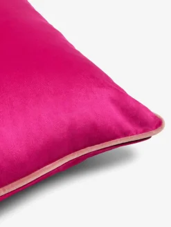 Next Fuchsia Pink Matte Velvet Contrast Pipe 50 x 50cm Cushion^ Cushions & Throws