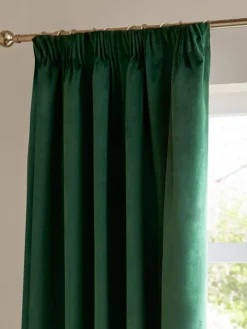 Outlet Furn Emerald The Ultimate Velvet 100 Blackout Thermal Pencil Lined Pleat Curtains
