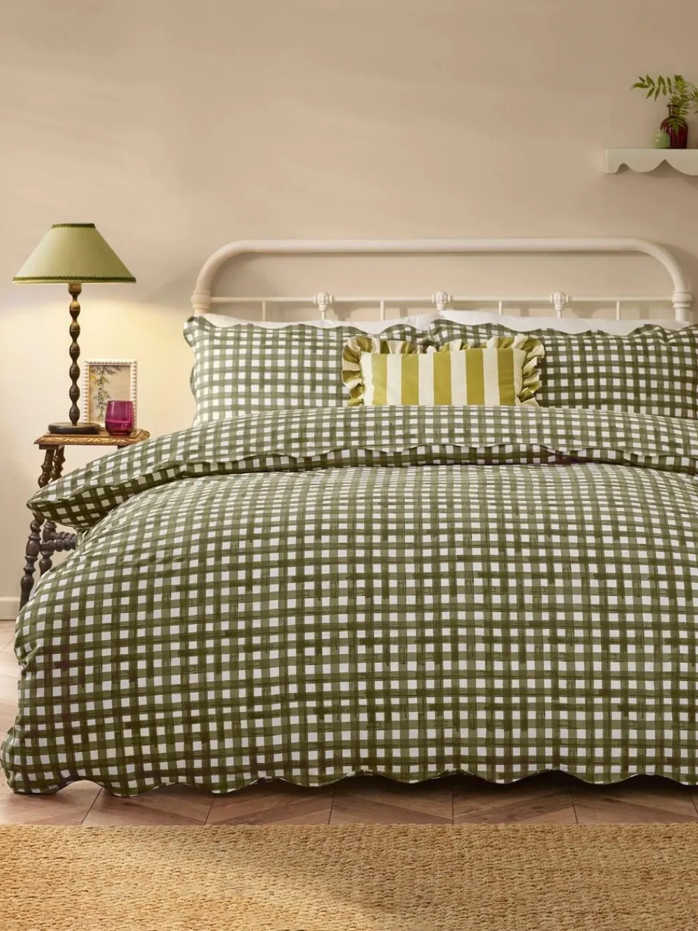 Furn Forest Scalloped Edge Gingham Duvet Set^ Branded Bedlinen|Bedsets & Duvet Covers