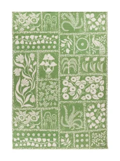 Furn . Green Forage Garden Botanical Washable Outdoor/Indoor Rug
