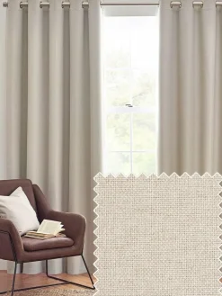 Furn . Linen Dawn 100% Blackout Thermal Eyelet Curtains^ Curtains & Blinds