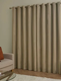 Furn Mocha The Ultimate Velvet 100% Blackout Eyelet Blackout Curtains^ Curtains & Blinds