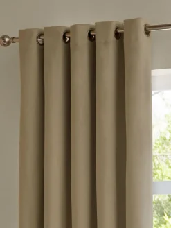 Furn Mocha The Ultimate Velvet 100% Blackout Eyelet Blackout Curtains^ Curtains & Blinds