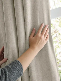 Furn Natural Soft Chenille 100% Blackout Eyelet Curtains^ Curtains & Blinds