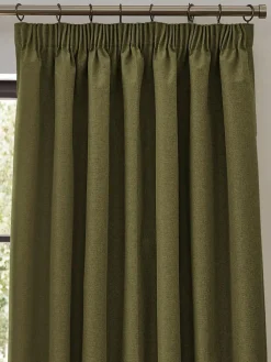 Furn . Olive Dawn 100% Blackout Thermal Pencil Pleat Curtains^ Curtains & Blinds