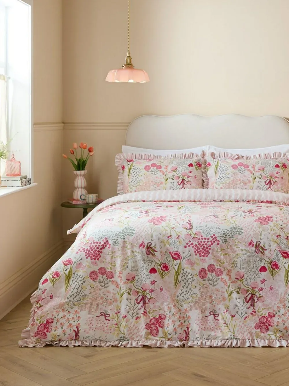 Online Furn Gardenia Reversable Duvet Cover Set Pink Pebble