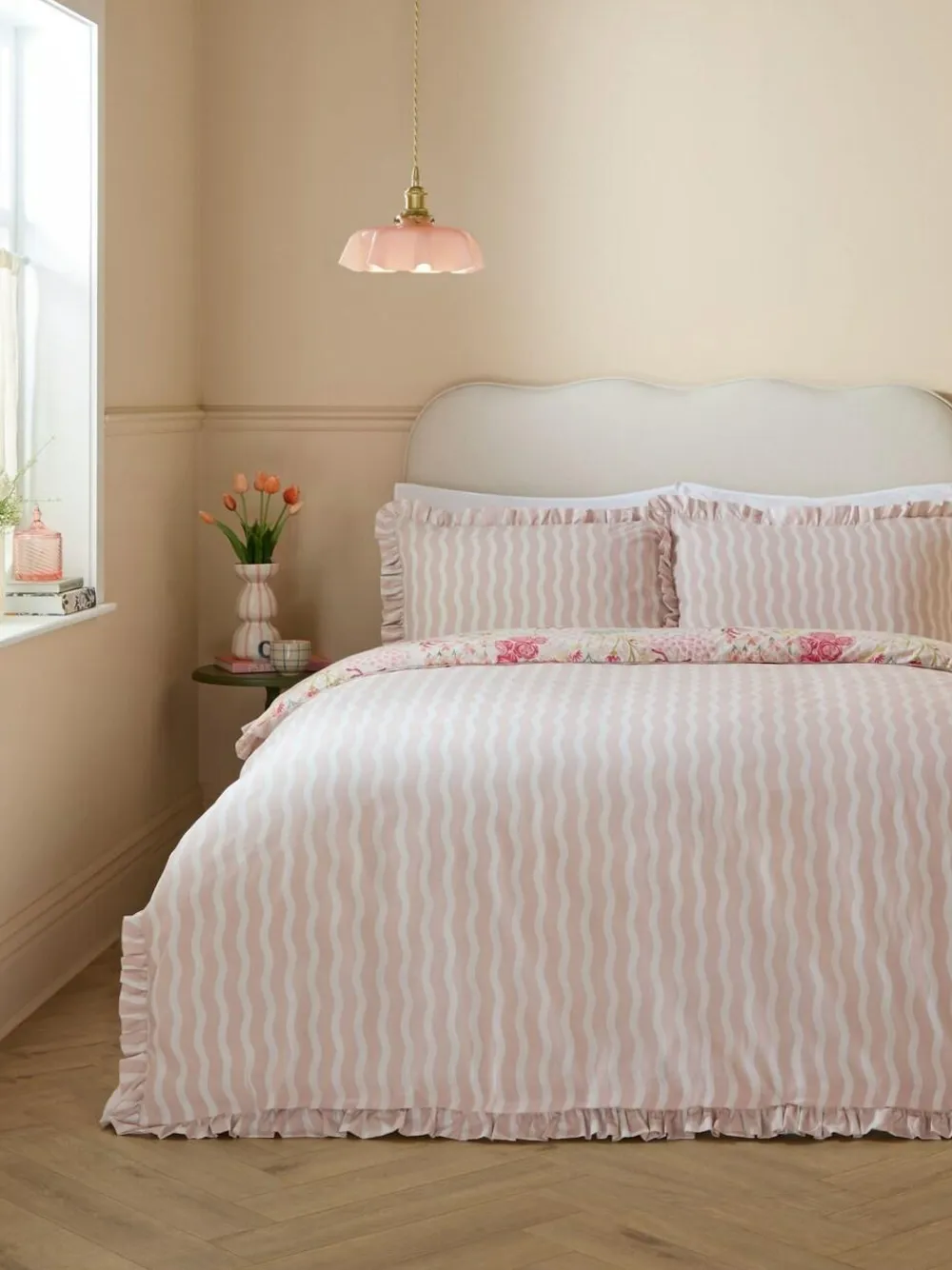 Online Furn Gardenia Reversable Duvet Cover Set Pink Pebble
