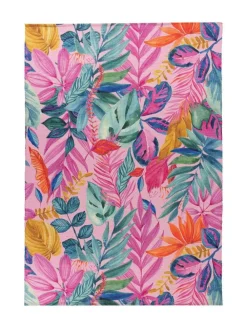 Discount Furn . Pink Psychedelic Jungle Exotic Washable Outdoor/Indoor Rug