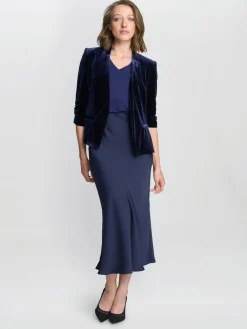 Gina Bacconi Blue Orly Velvet Jacket^Women Blazers