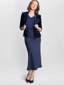 Gina Bacconi Blue Orly Velvet Jacket^Women Blazers