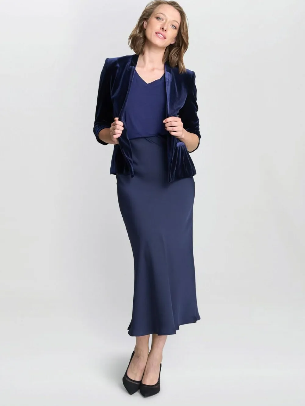 Gina Bacconi Blue Orly Velvet Jacket^Women Blazers