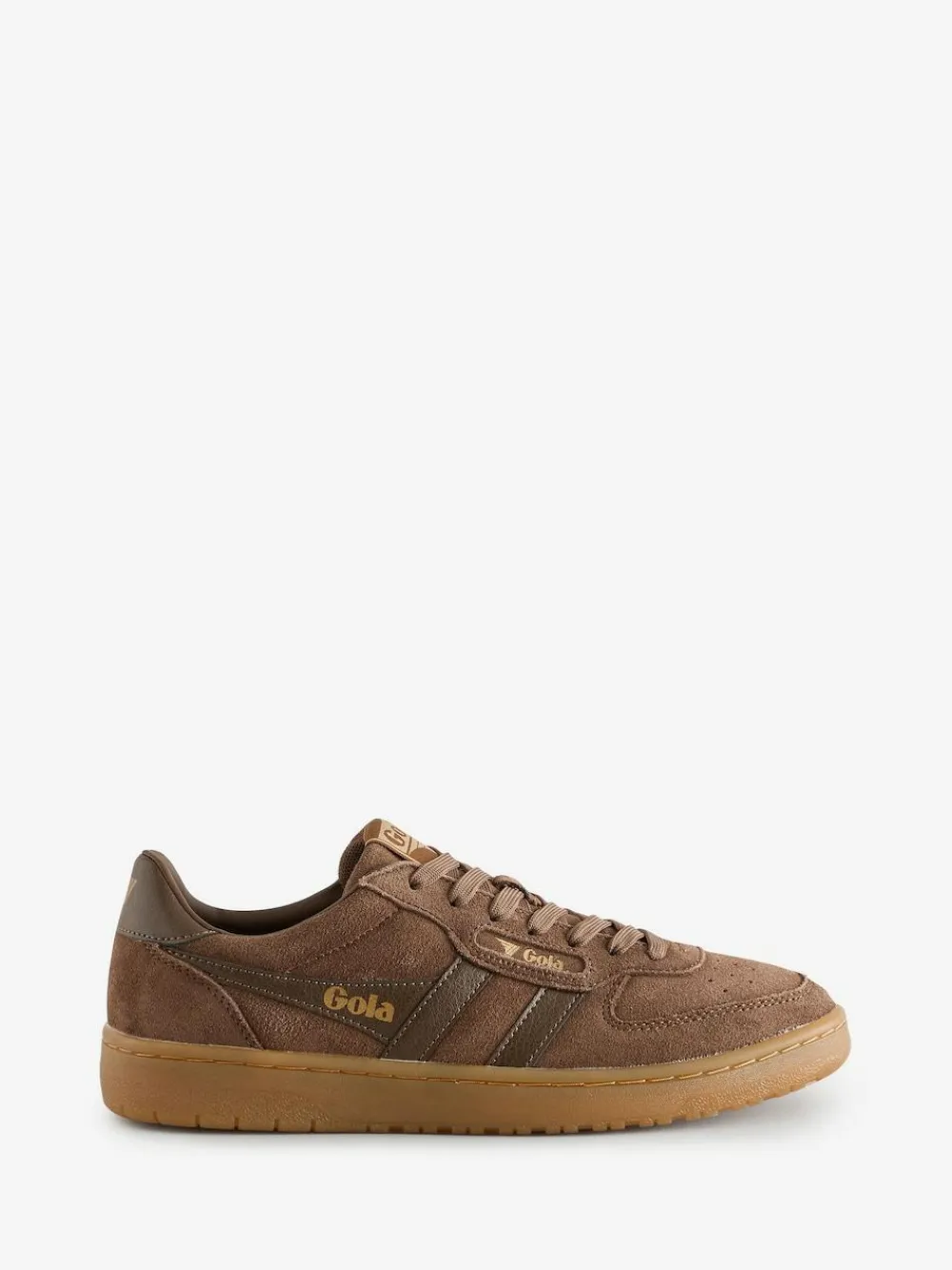 Online Gola Womens Hawk Trainers Dark Brown Suede