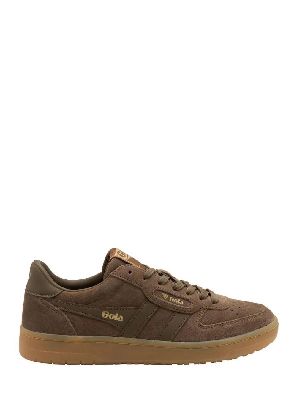 Online Gola Womens Hawk Trainers Dark Brown Suede