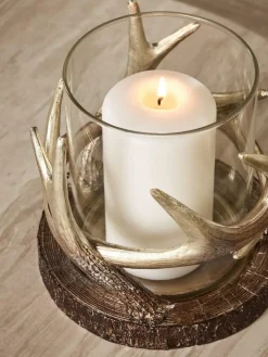 Outlet Next Gold Antler Candle Holder Hurricane