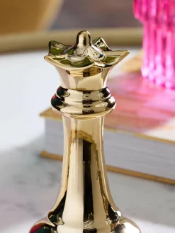 New Next Gold Ceramic Chess Piece Ornament