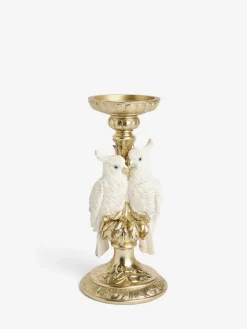 Next Gold Cockatoo Pillar Candle Holder^ Candle Holders & Lanterns